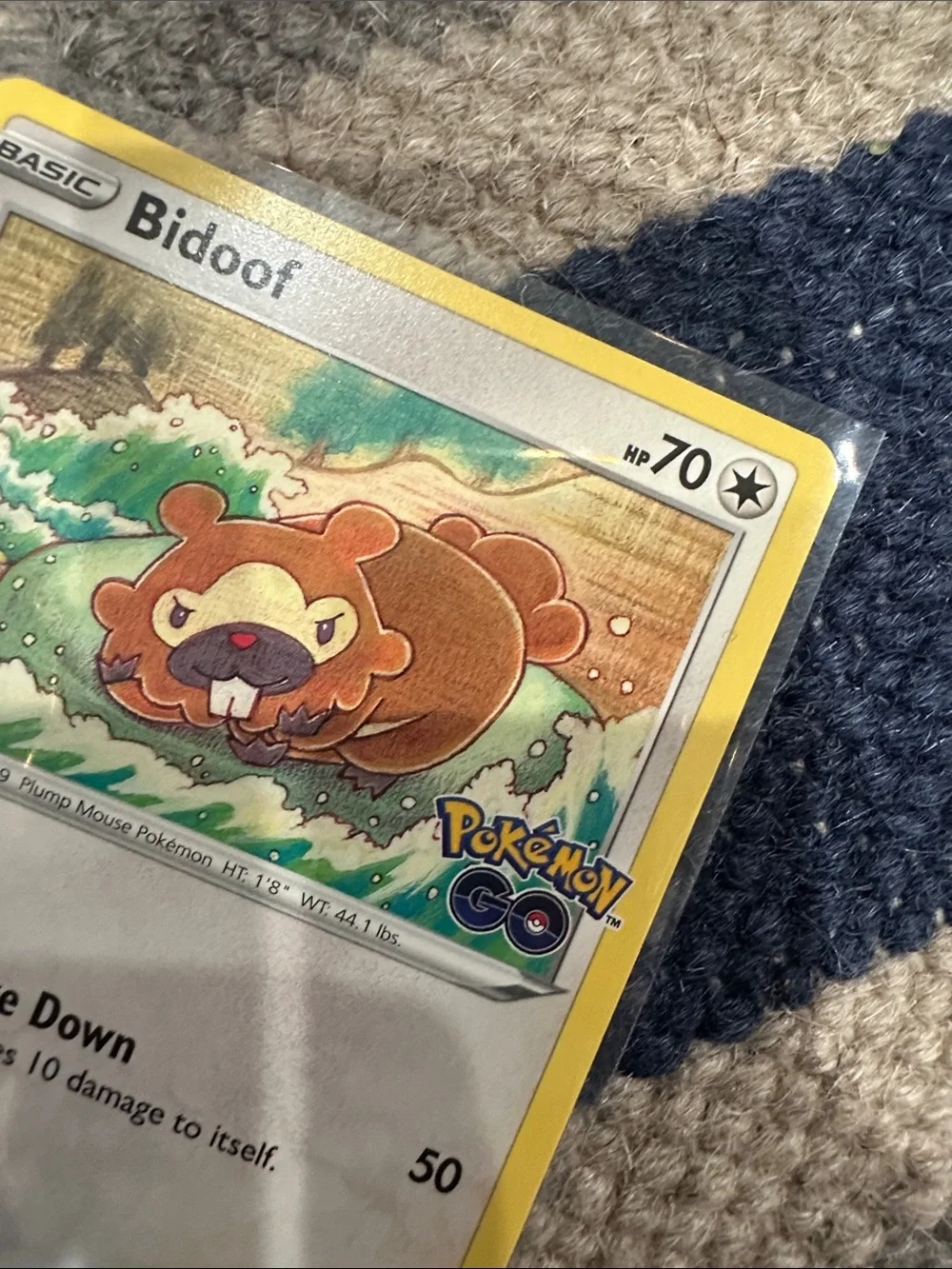 Pokemon Bidoof Card - Yellow Border, Brown Art